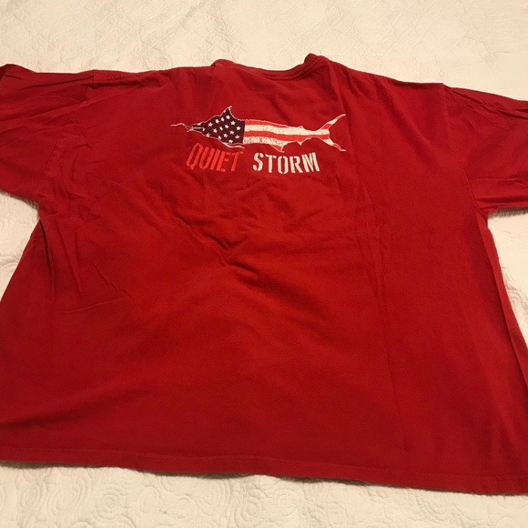 Red unisex Quiet Storm, Ocean City, MD short-sleeved t-shirt with flag fish (3X) - Picture 3 of 10